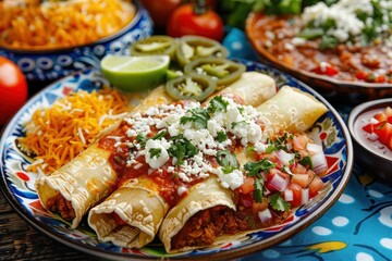 Delicious Mexican Enchiladas with Toppings