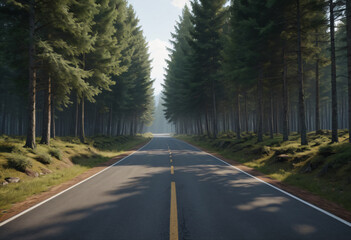 Fototapeta premium Road in forest
