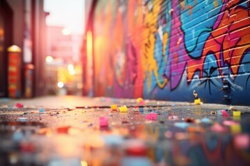 Obraz premium Graffiti Material Structure Background - Generative AI