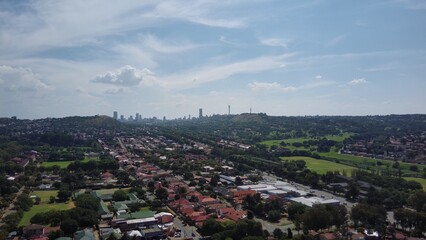 Fototapeta premium Kensington Suburbs and Johannesburg Central Skyline, 12MP