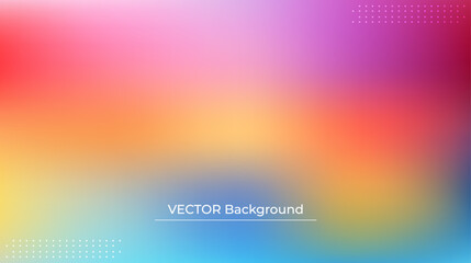 Smooth and blurry colorful gradient mesh background. Modern bright rainbow colors. Easy editable soft colored vector banner template. Premium quality