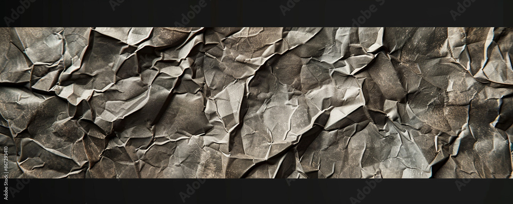 Poster capture the authenticity of a crumpled paper poster texture in hd, highlighting the intricate folds 