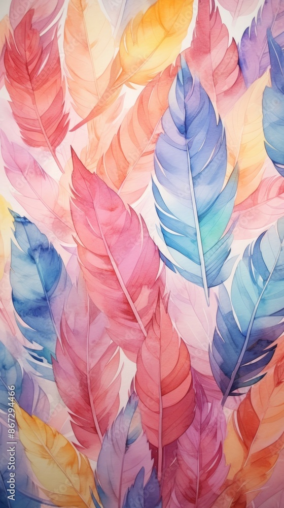 Sticker Feathers Material Structure Background - Generative AI