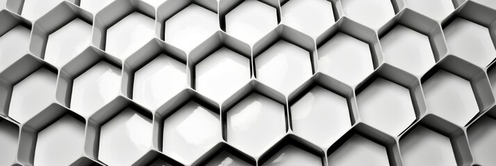Fototapeta premium Hexagonal Patterns Material Structure Background - Generative AI