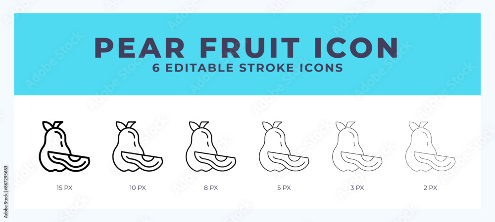 Poster pear line icon. for web. and mobile app. vector illustration.