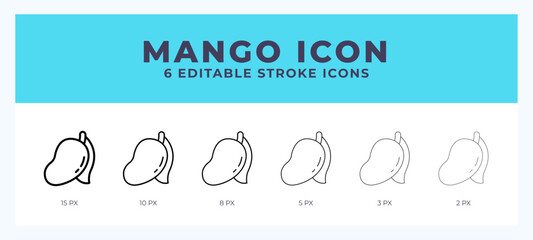 Mango vector icon for web and app. Editable stroke vector illustration