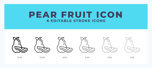 Pear line icon. For web. And mobile app. Vector illustration.