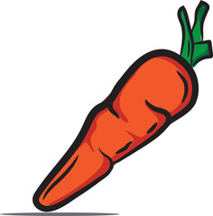 Illustration of a hand-drawn colored carrot icon