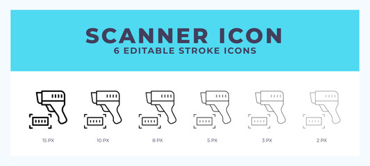 Scanner icon vector illustration. With editable stroke for web. App and more.