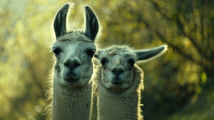 Obraz premium The llama is seen as an exotic and iconic animal