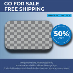 Template for social media post with transparent grid to place products