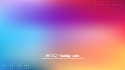 Smooth and blurry colorful gradient mesh background. Modern bright rainbow colors. Easy editable soft colored vector banner template. Premium quality