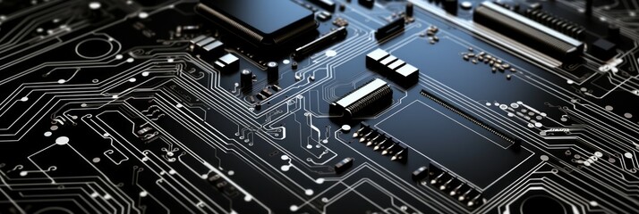 Fototapeta premium Circuit Board Material Structure Background - Generative AI