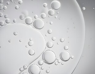 The texture of a cosmetic serum with bubbles in closeup