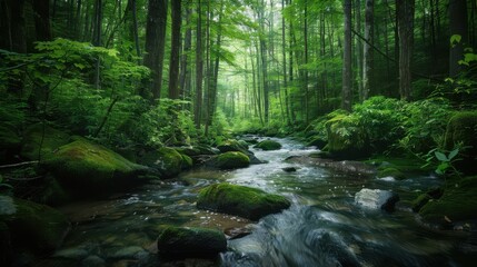 The rugged paths and rocky terrain of a remote wilderness, where the dense woods and crystal-clear streams offer a serene escape into nature's embrace