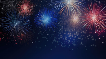 Fototapeta premium Abstract colored firework background with free space for text,, generative ai