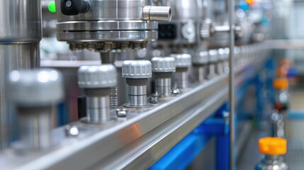 A bottling line filling and capping bottles with advanced automation technology