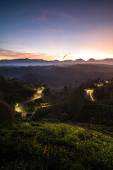 sunset in the mountains