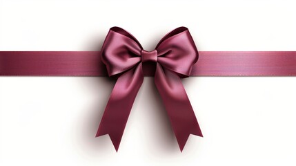 Red satin ribbon and bow vector illustration, isolated on white background