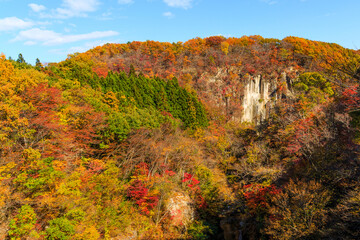 Fototapeta premium 雪割橋からの秋の眺望（日本福島県西白河郡西郷村）