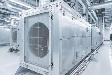 An advanced air handler managing air flow and quality in a commercial building