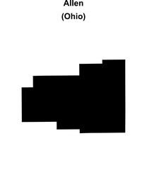 Allen County (Ohio) blank outline map