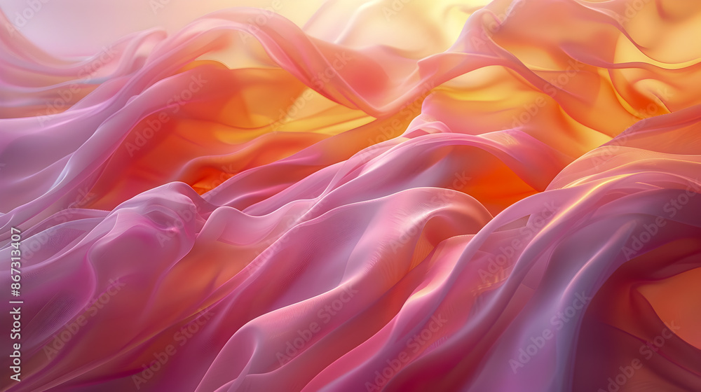 Aufkleber soft glowing digital backdrop with minimalist abstract cubist design