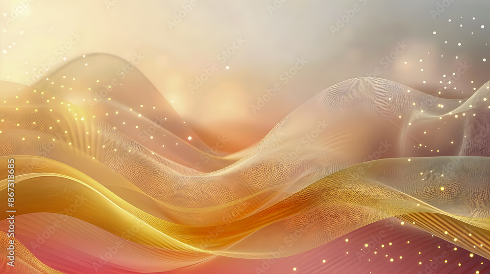 Poster Soft Glowing Abstract Digital Backdrop with Layered Geometric Patterns and Refined Futuristic Elements