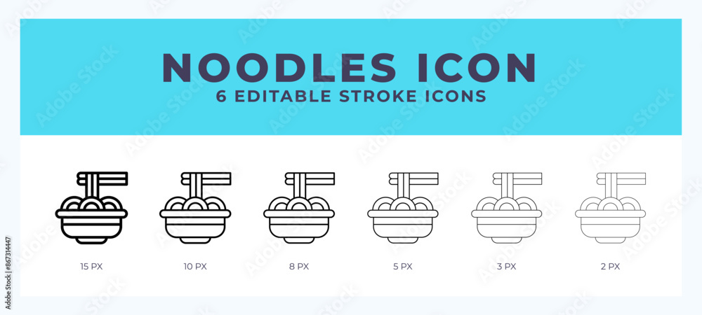 Poster noodles stroke icon for web. mobile apps and ui.