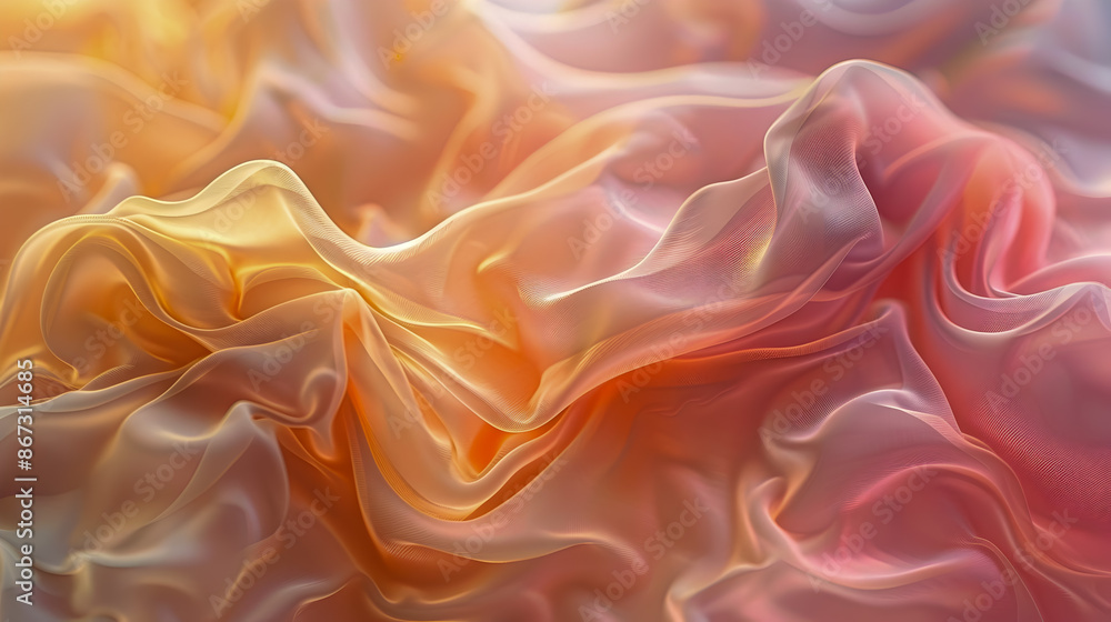 Aufkleber soft and harmonious abstract digital backdrop with organic fluid shapes in ethereal gradient colors