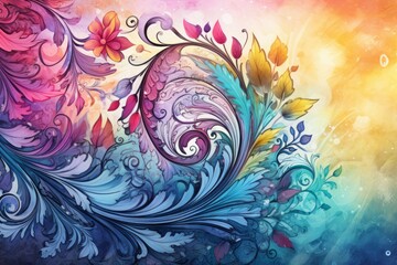 Paisley Material Structure Background - Generative AI