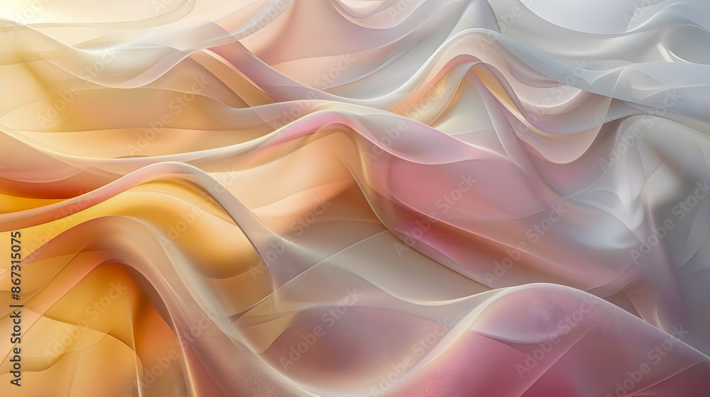 Poster soft minimalist abstract digital background with pastel tones and flowing forms