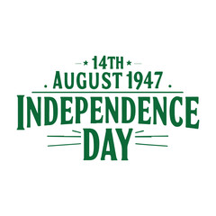 14th of August independence day of Pakistan typography