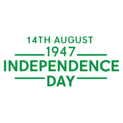 14th of August independence day of Pakistan typography