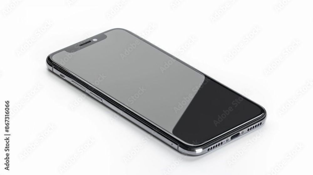 Poster smartphone isolated on white background with screen clipping path