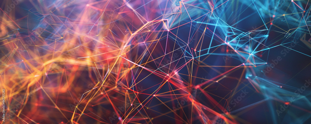 Aufkleber Exploring the spatial interactions of joined lines and shapes is structural beauty. Through linked lines and forms, the visual network simplified complex connections