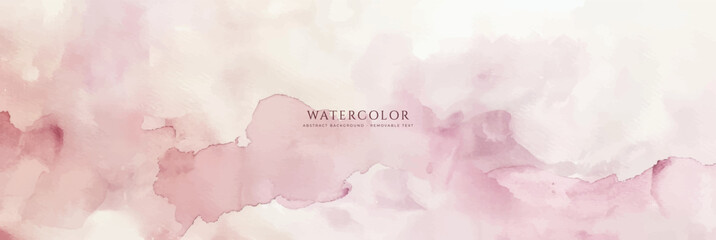 Abstract horizontal watercolor background. Neutral light colored empty space background illustration