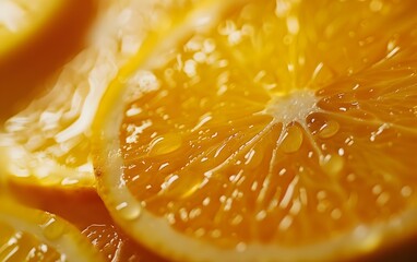 Closed-up Shoot of Fresh Juicy Orange Slice