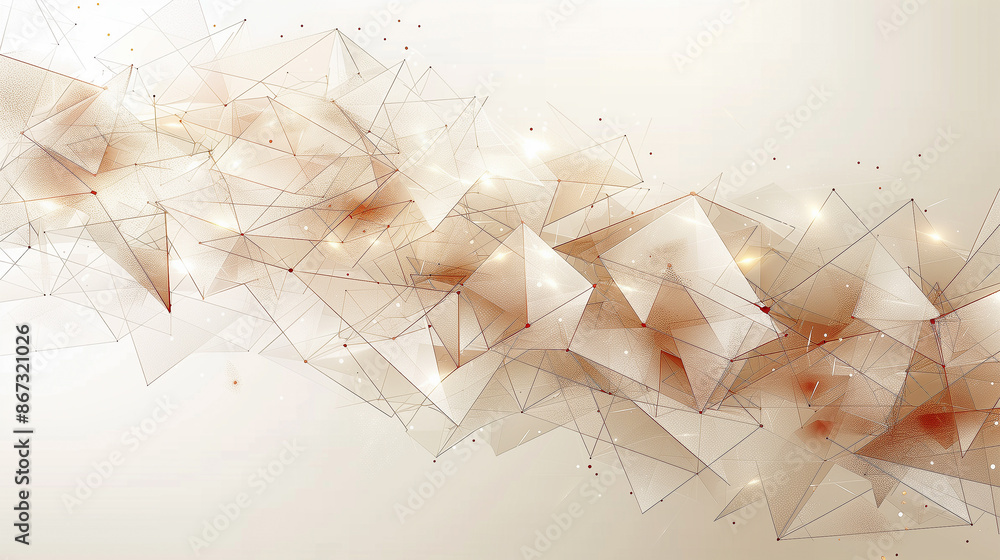 Poster delicate geometric shapes with subtle golden hues form an intricate and airy abstract composition im