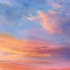 Obraz premium A Dreamy Pink and Blue Sunset Sky