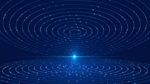 Binary code wave data flow cyber technology artificial intelligence background. Big data streams, connections animation, cyber security news studio tech stream data virtual reality cyberspace.
