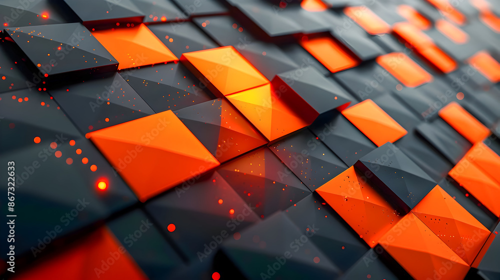 Aufkleber sleek layered geometric forms in minimalist gradient digital environment