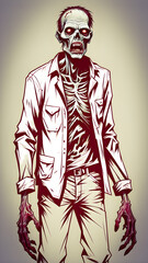 Ai generated sketch of a zombie