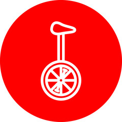Unicycle Vector Line White Circle Red © Muhammad Rizwan
