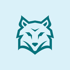 Logo of a wolf head with a abstract stylish and minimalist design concept. Vector logo icon mascot symbol sign illustration.