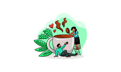 International coffee day illustration