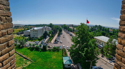 A view of the city of Uzgen from above, southern Kyrgyzstan