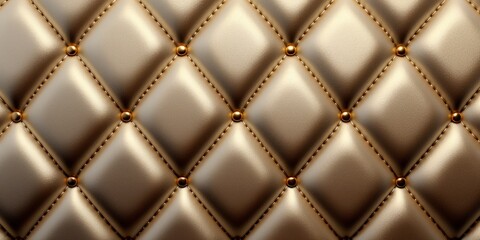 Fototapeta premium Golden Upholstery with Diamond Pattern