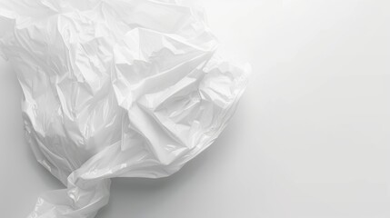 Obraz premium Close up of full white trash bag on white background with space for text