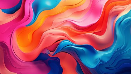 Abstract colors with fluid art, flat design, front view, modern theme, animation, vivid